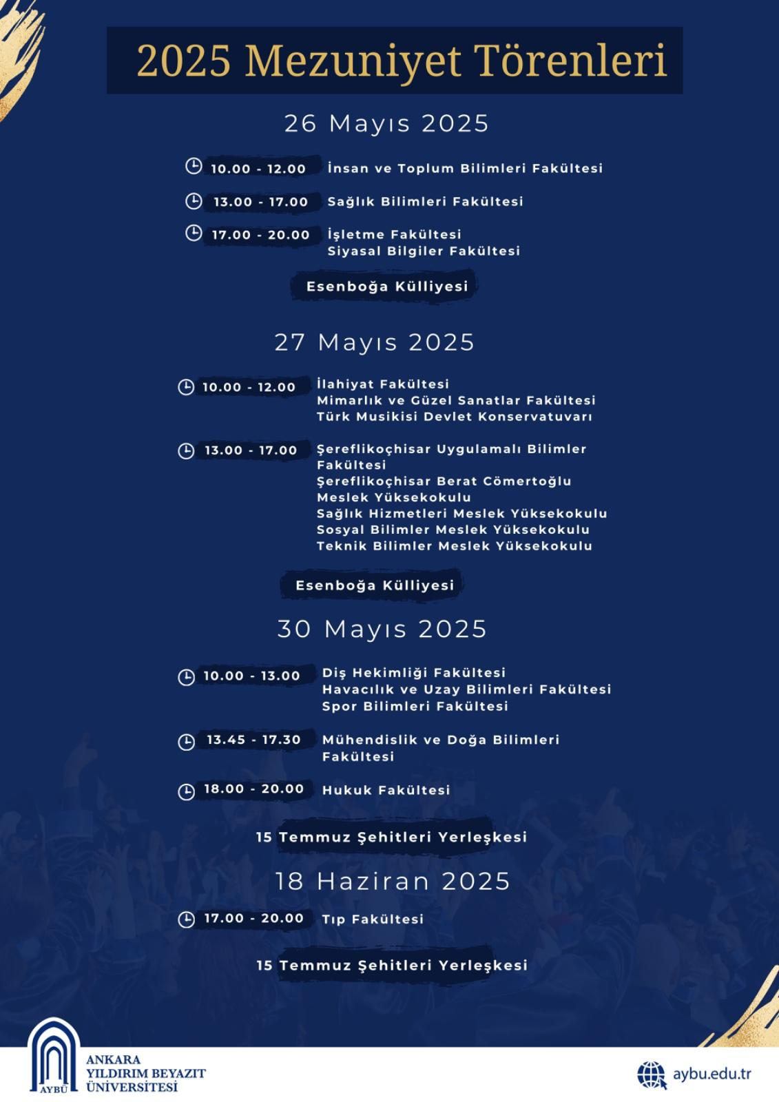 Fakültemiz 2025 Mezuniyet Töreni program akışı