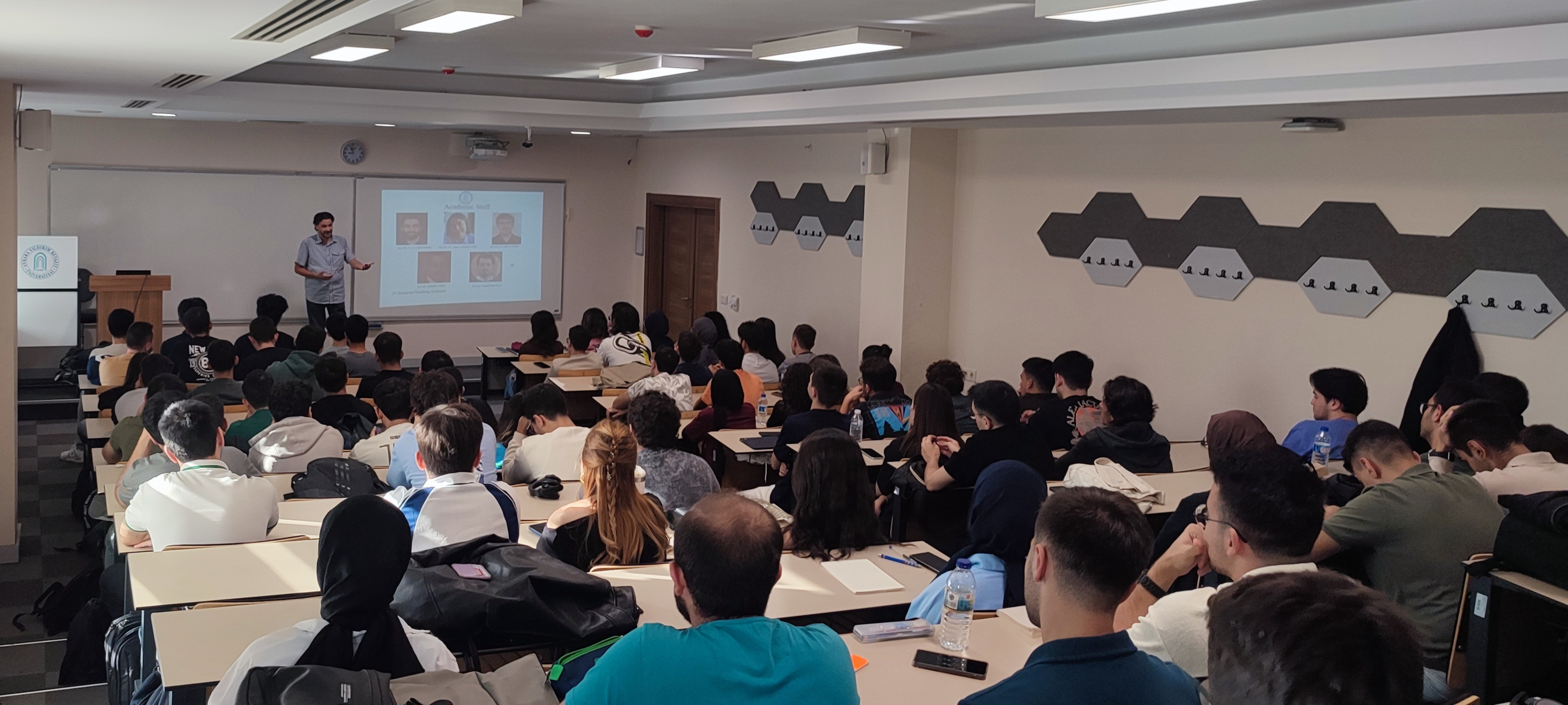 A photo taken from the back of the classroom during the orientation session.