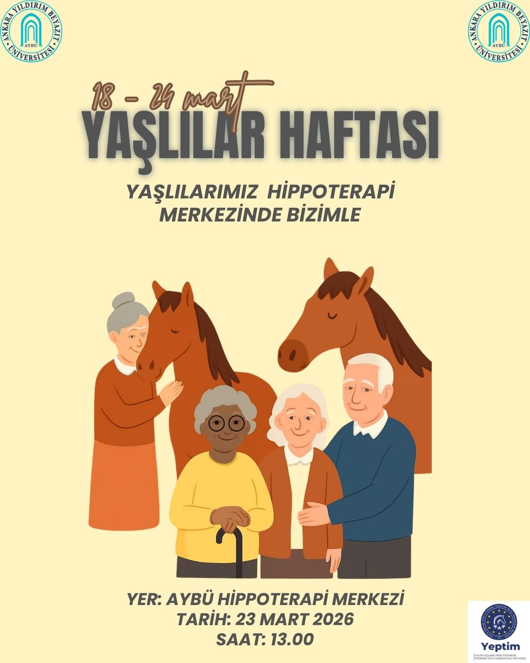 18-24 Mart Yaşılar Haftası Yaşlılarımız Hippoterapi Merkezinde Bizimle