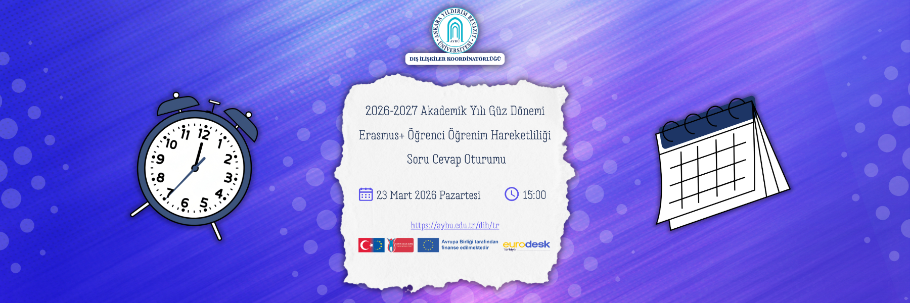 Erasmus 2026-2027 Güz Dönemi Öğrenci Öğrenim Hareketliliği Başvuru Sürecine Yönelik Bilgilendirme Toplantısı