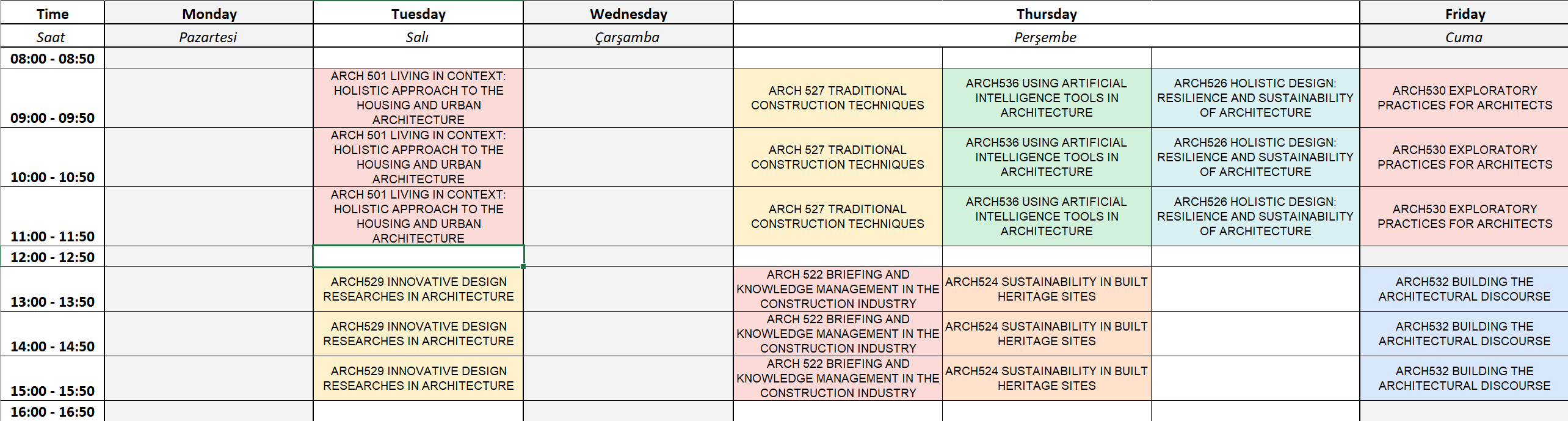 24-25 Spring Master Schedule