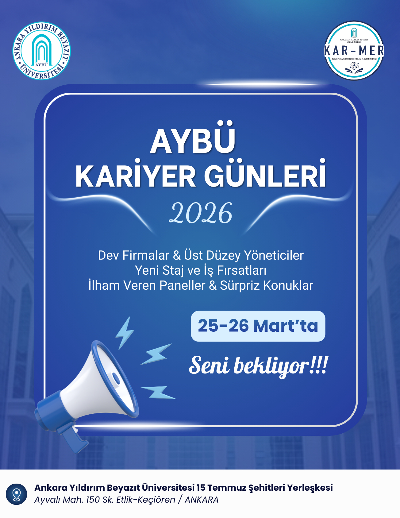 AYBÜ Kariyer Günleri 2026 Başlıyor.
