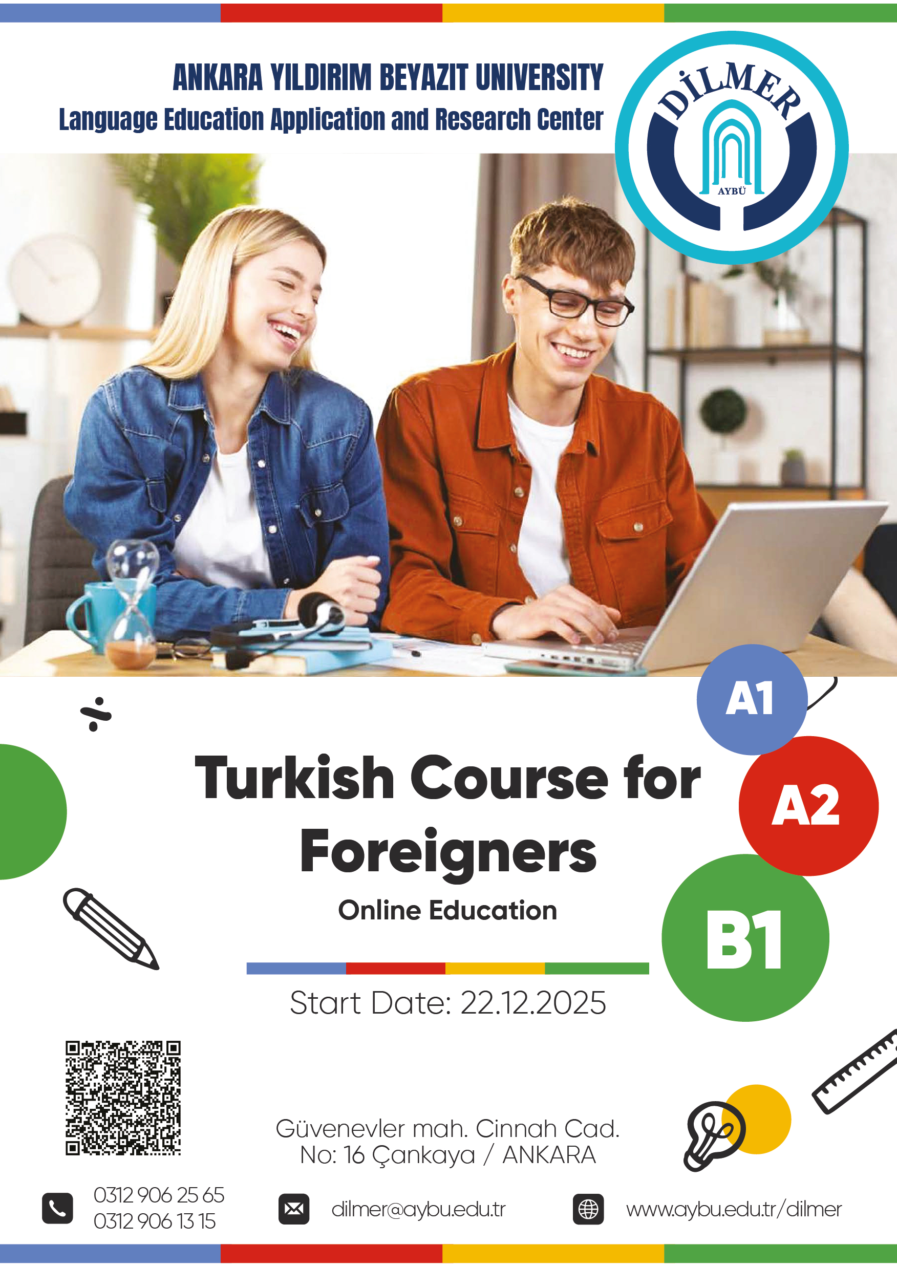 AYBÜ DİLMER A1-A2-B1 Düzeyi Çevrim içi Kursları Ön Kayıtları