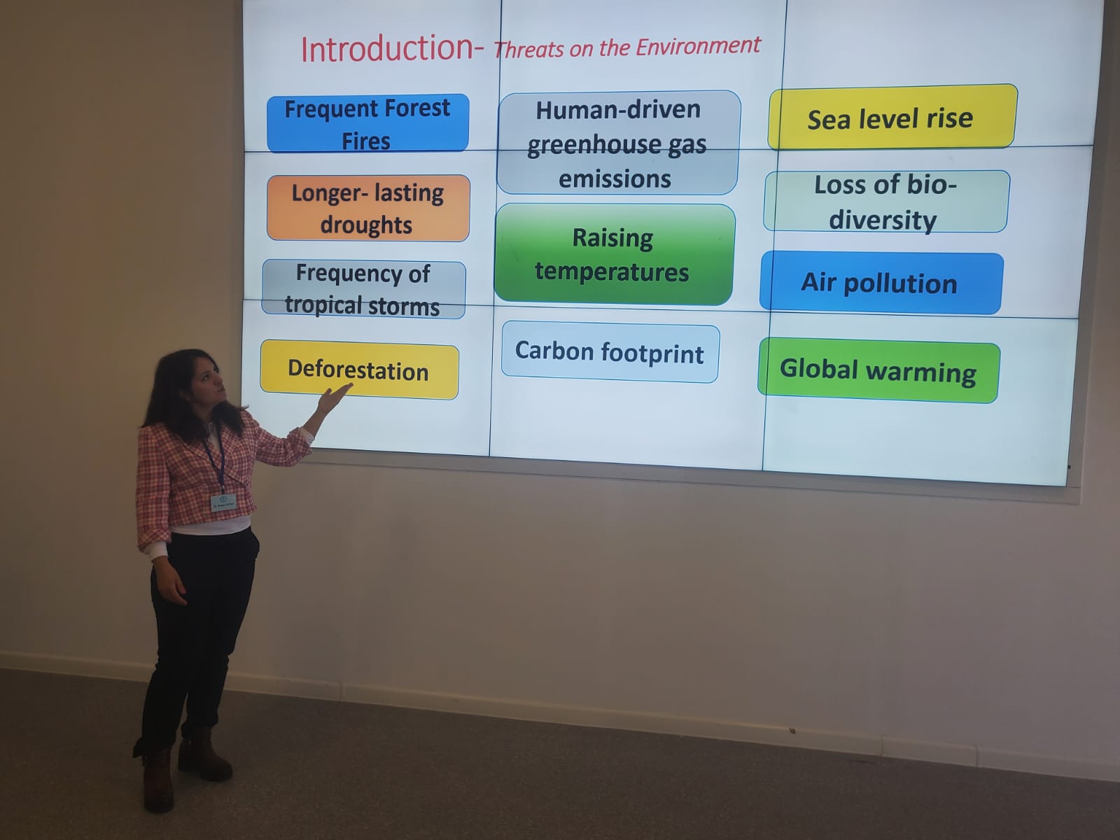 Demet Soylu'nun sunum esnasında çekilmiş fotoğrafı