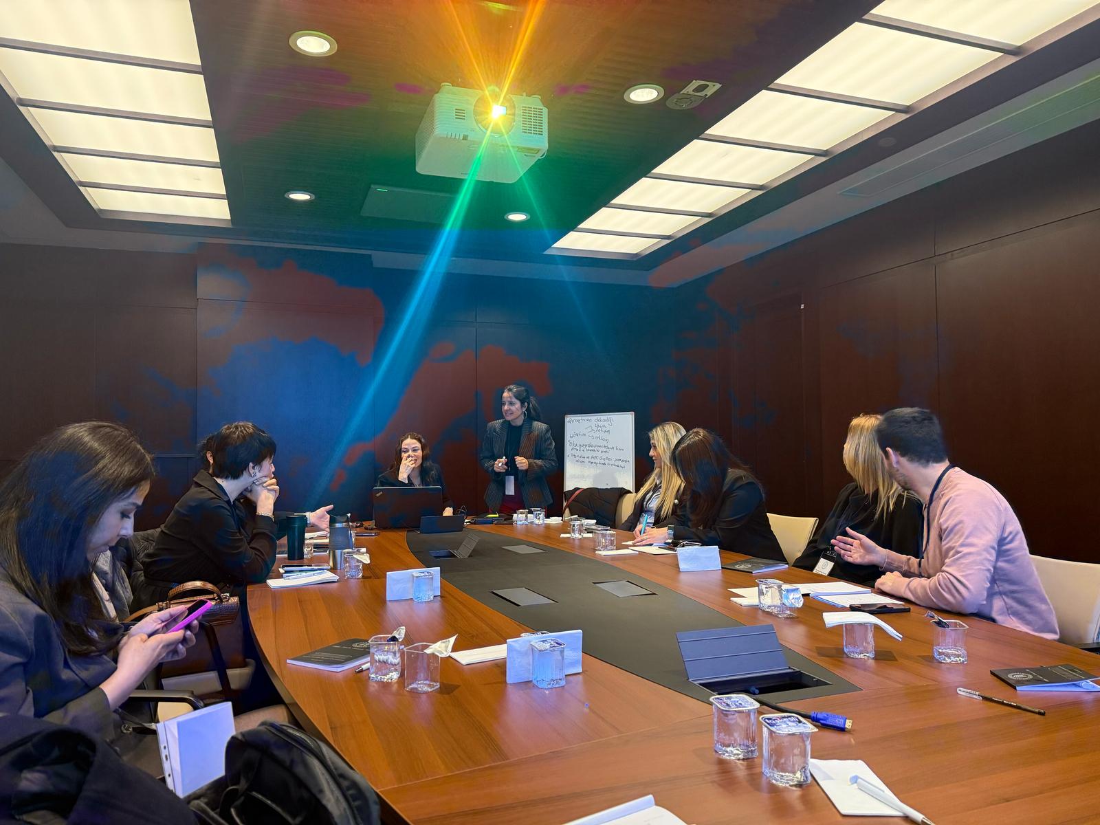 Hocalarımızın çalıştay esnasında tartışma yaparken çekilmiş fotoğrafı