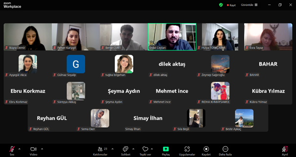 Webinarda bulunan katılımcıların görüntüsü